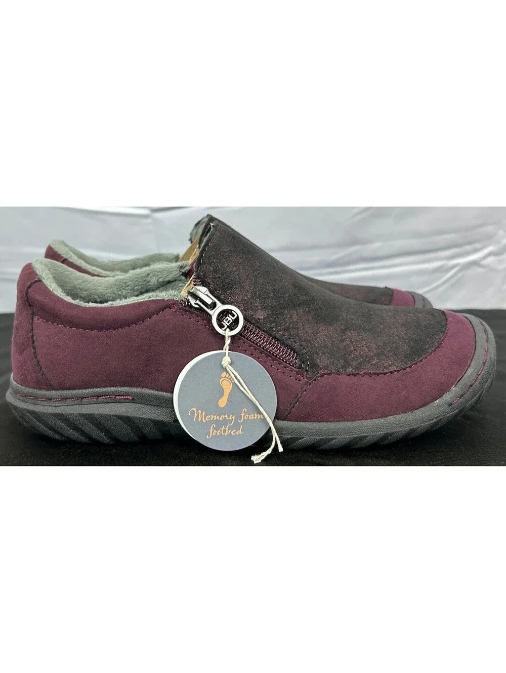 NEW! JBU by Jambu Cranberry B9CRA77 Wine Women's 6.5W Slip-On Memory Foam Shoes